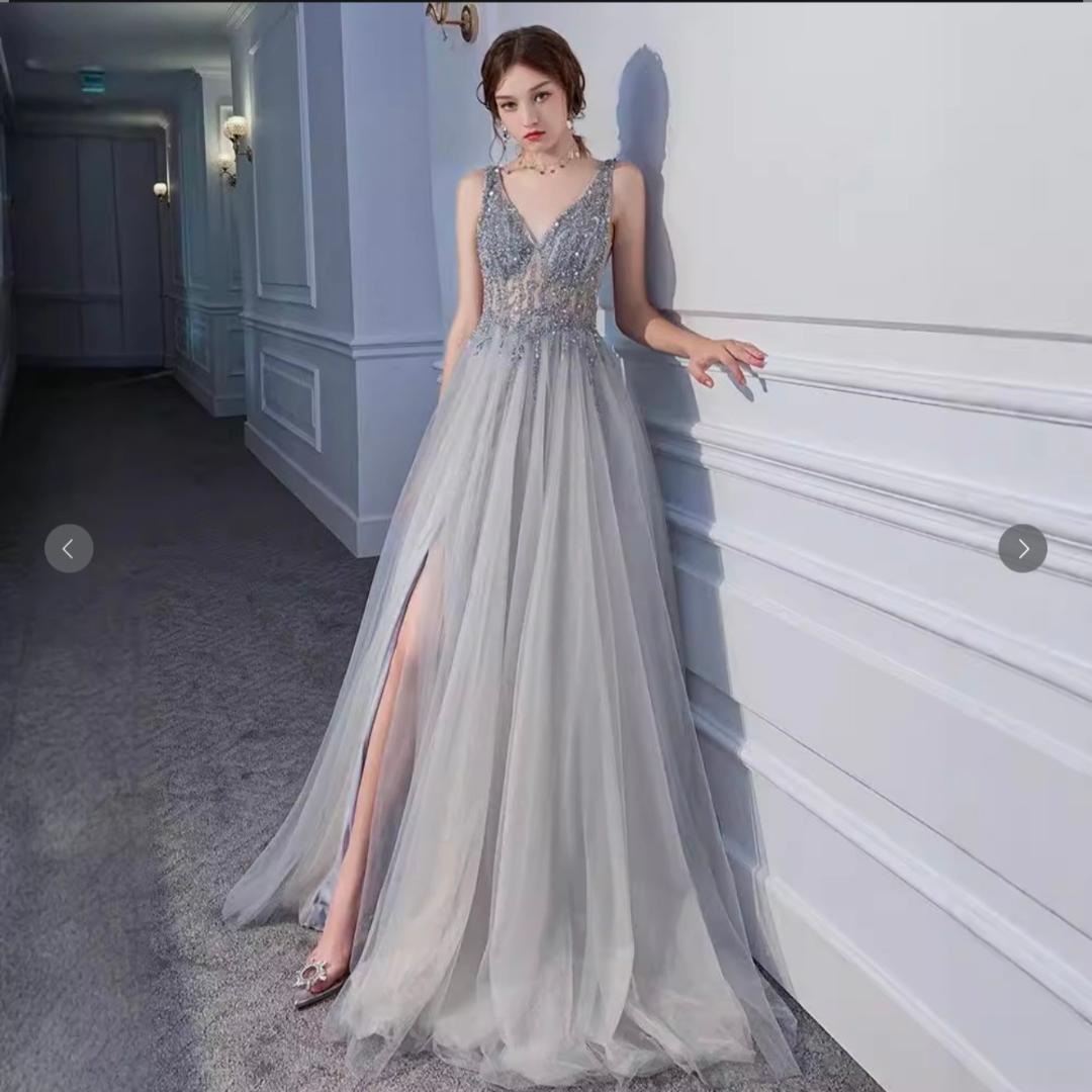 Backless Sequin Evening Gown