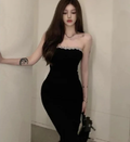 Rhinestone Off the-Shoulder Long Dress