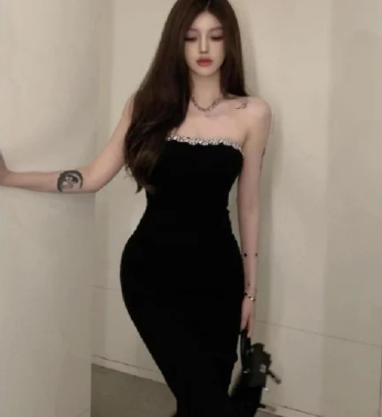 Rhinestone Off the-Shoulder Long Dress