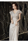 V-Neck Sequin Dress